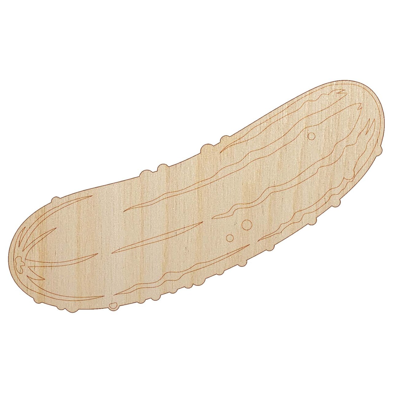 Dill Pickle Cucumber Unfinished Wood Shape Piece Cutout for DIY Craft Projects